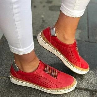 Baskets Slip-On Femme en Cuir PU avec Semelle Rembourrée 2