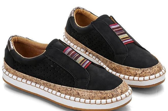 Baskets Slip-On Femme en Cuir PU avec Semelle Rembourrée 5