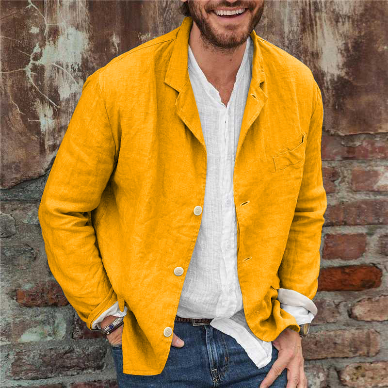 Blazer en lin décontracté pour homme léger et respirant 7