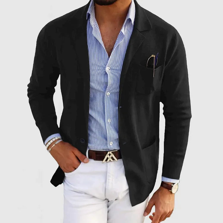 Blazer homme en tricot léger décontracté pour toutes occasions 2