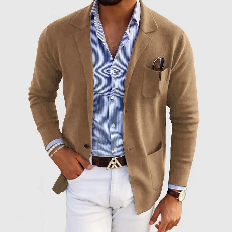 Blazer homme en tricot léger décontracté pour toutes occasions 3