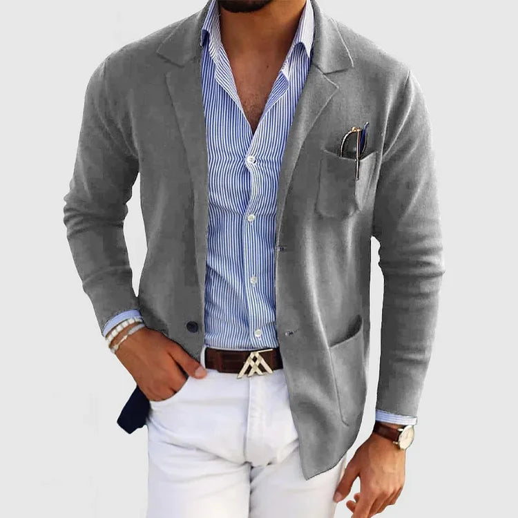 Blazer homme en tricot léger décontracté pour toutes occasions 4