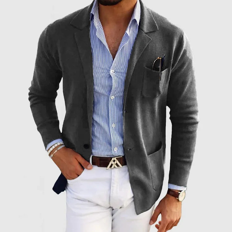 Blazer homme en tricot léger décontracté pour toutes occasions 5