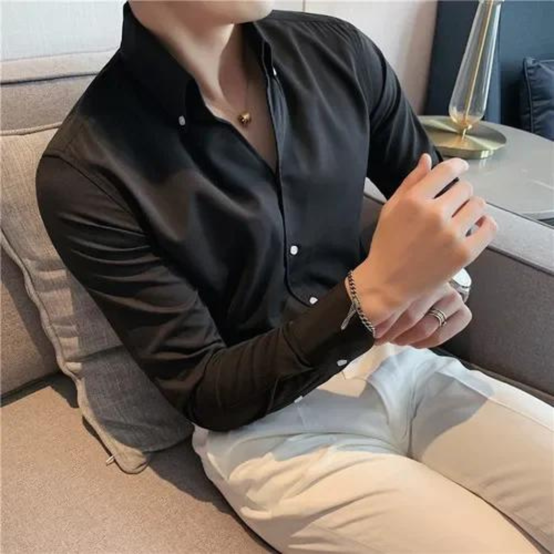 Chemise à boutons homme en coton et bambou, élégante et polyvalente 6