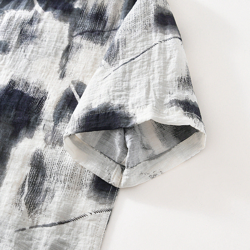 Chemise à manches courtes imprimée en coton pour homme 2