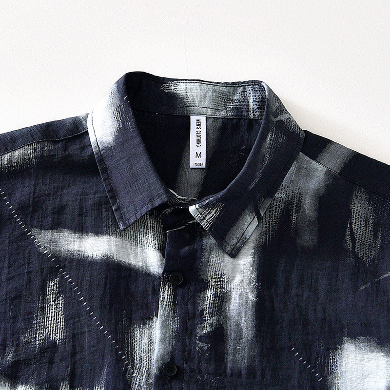 Chemise à manches courtes imprimée en coton pour homme 8