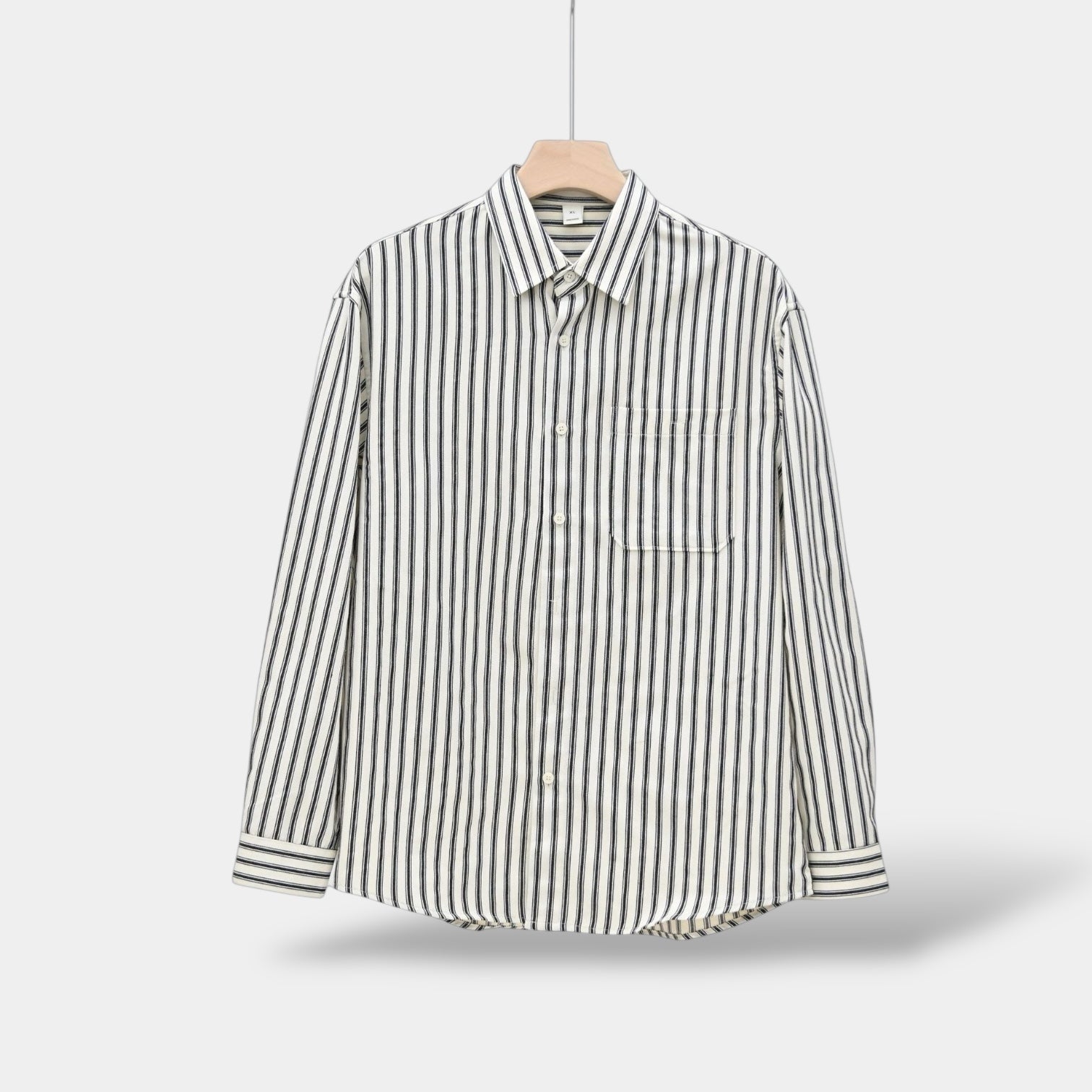 Chemise à rayures homme en mélange de tissus, coupe décontractée 0