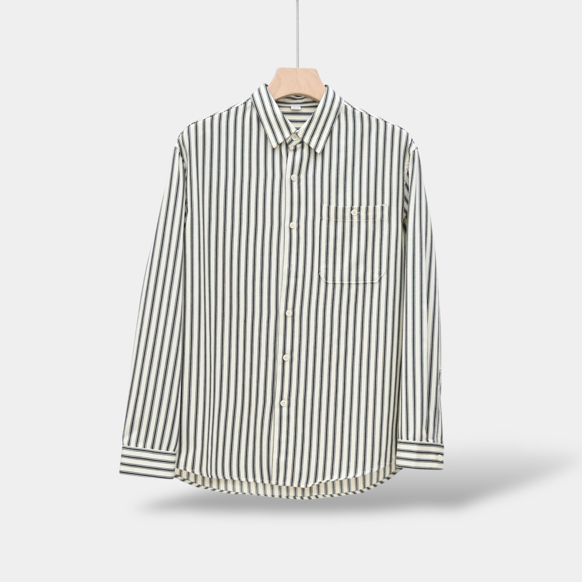 Chemise à rayures homme en mélange de tissus, coupe décontractée 8