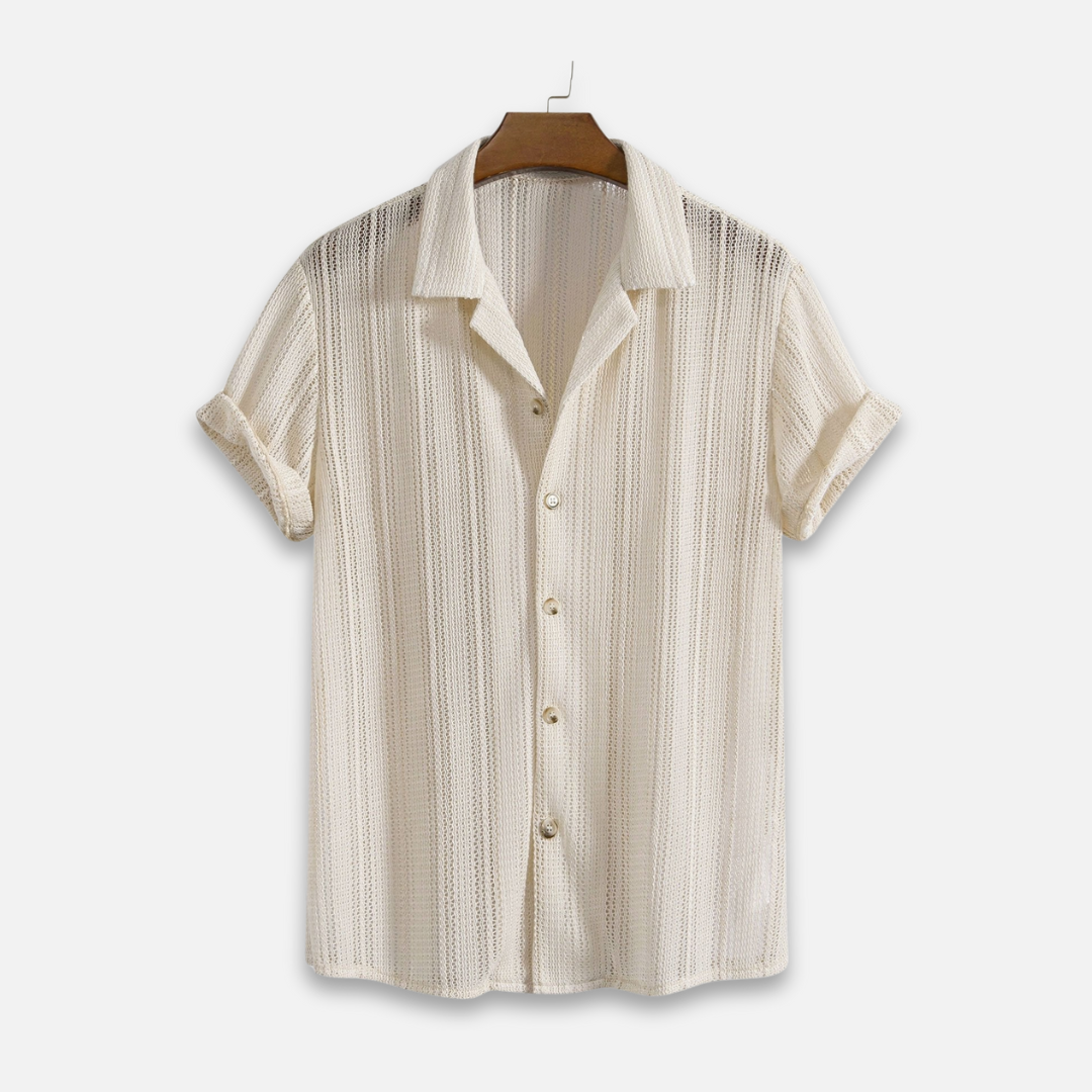 Chemise à rayures homme en tissu léger avec col noté 0