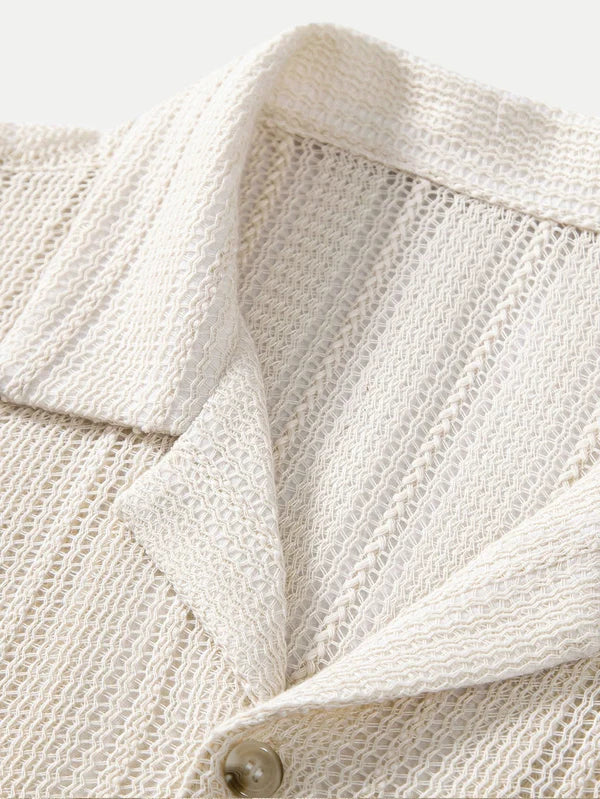 Chemise à rayures homme en tissu léger avec col noté 2