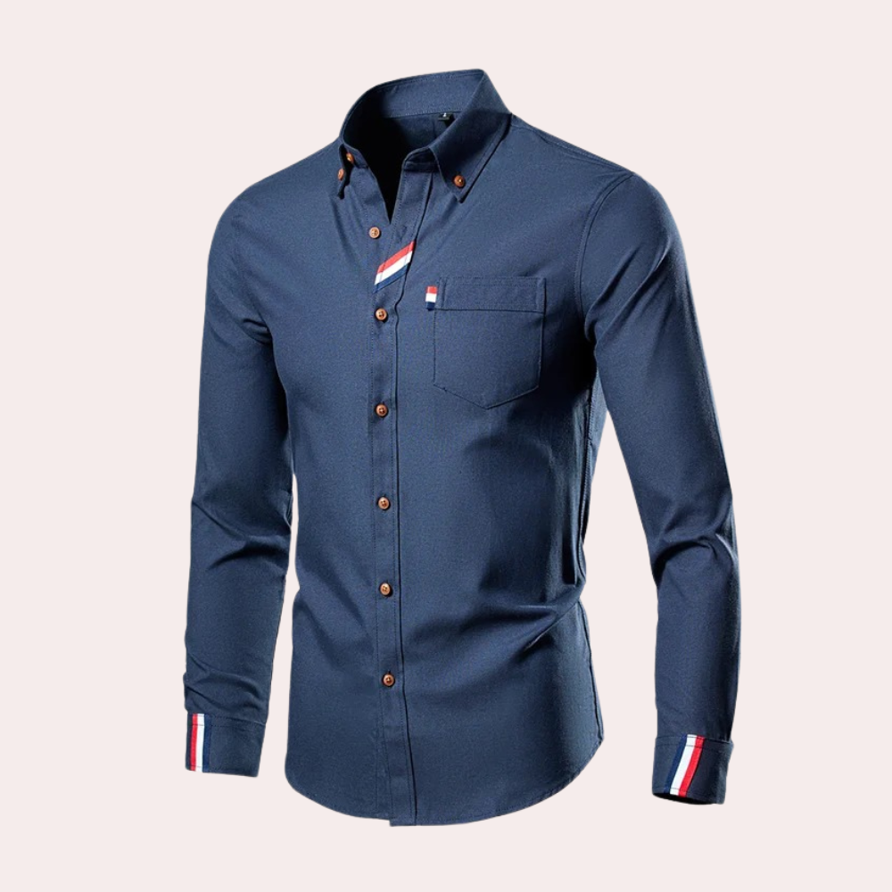 Chemise ajustée en coton pour homme, élégante et polyvalente 2