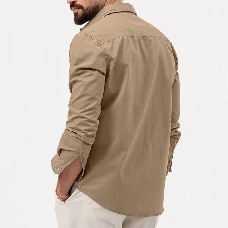 Chemise cargo en coton pour homme avec plastron à boutons 3