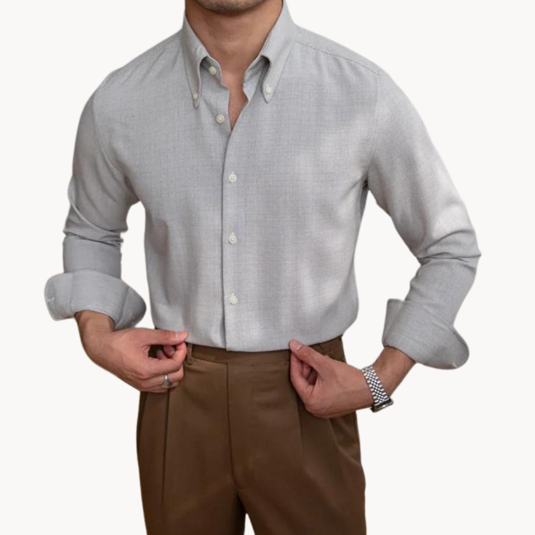 Chemise classique en coton pour homme avec col boutonné 3