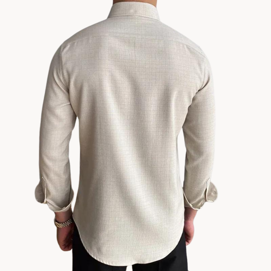 Chemise classique en coton pour homme avec col boutonné 5