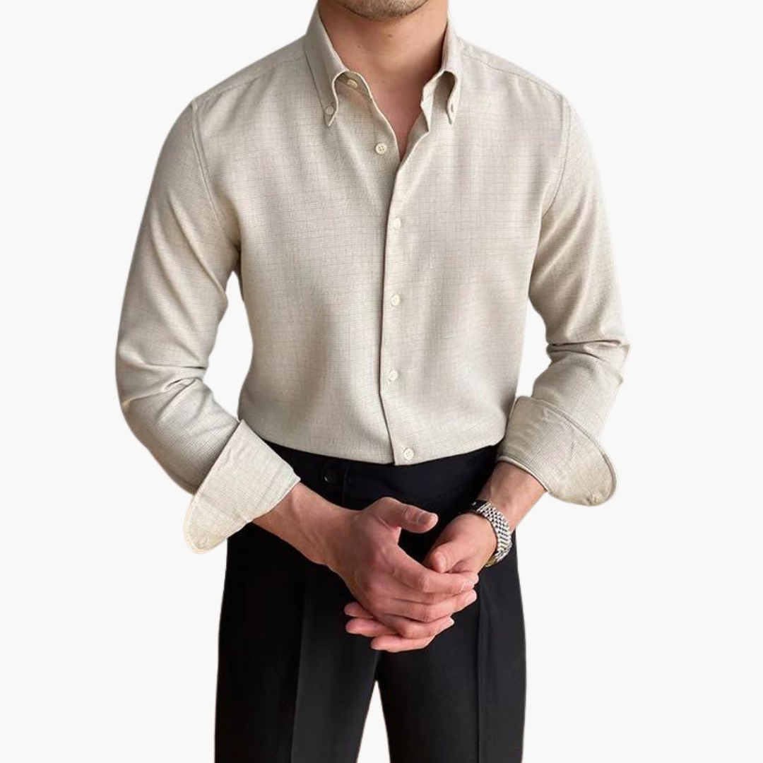 Chemise classique en coton pour homme avec col boutonné 7