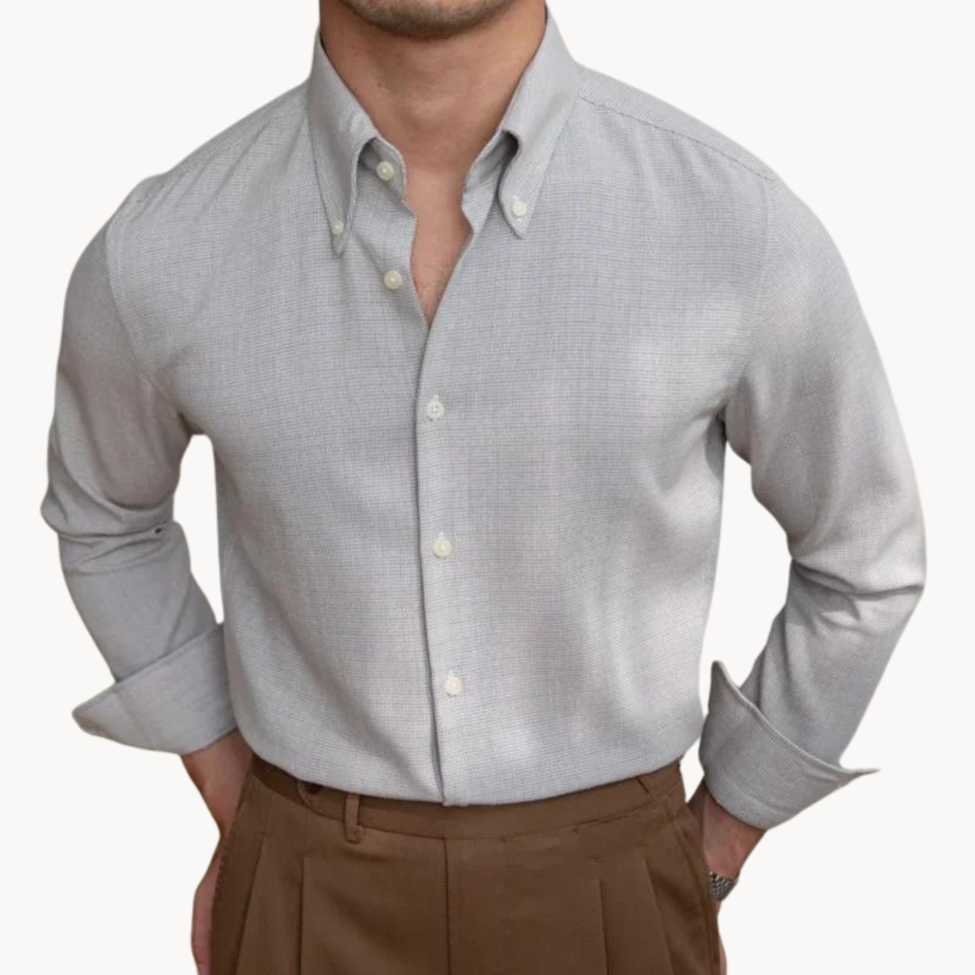 Chemise classique en coton pour homme avec col boutonné 8