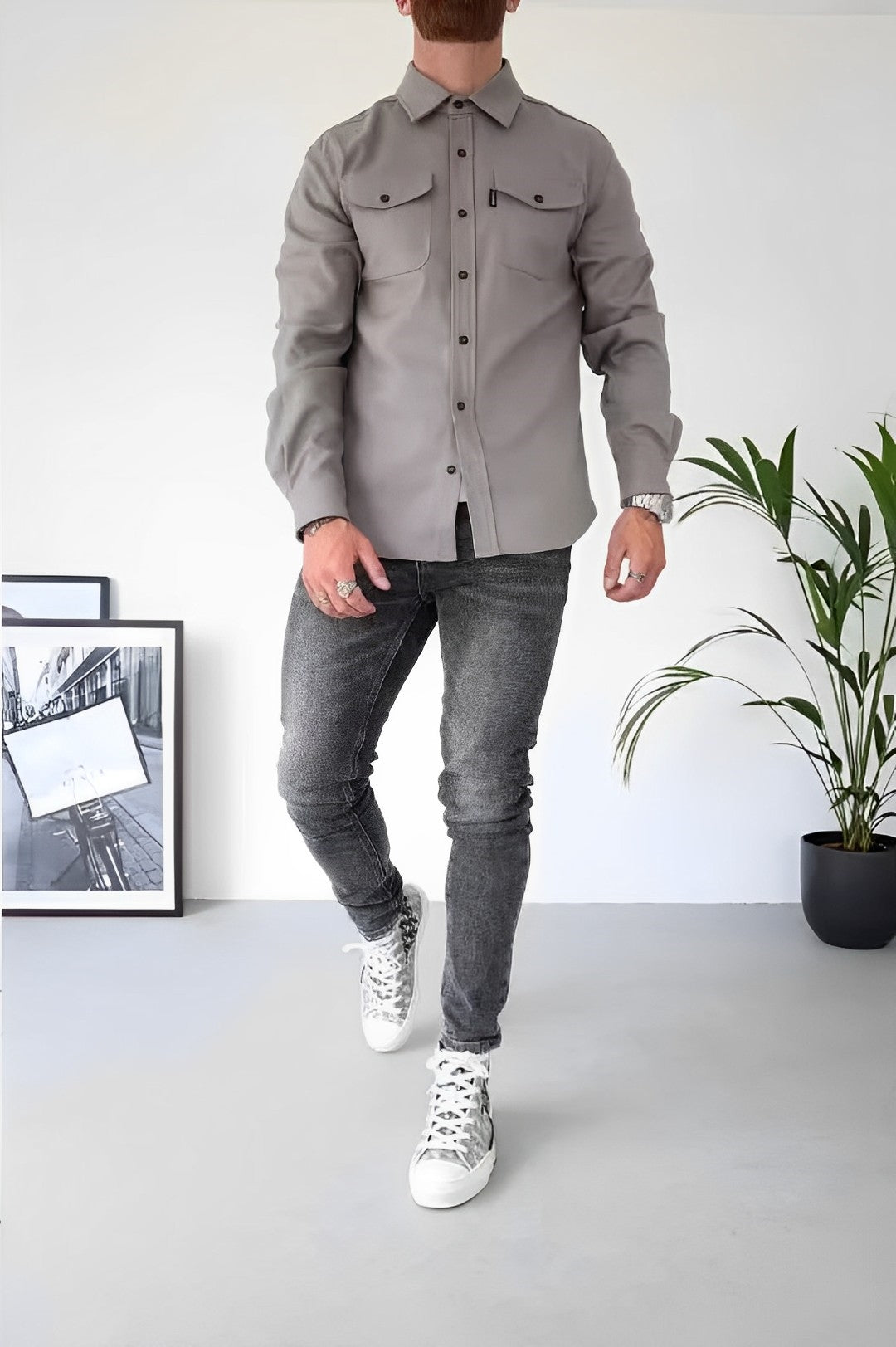 Chemise décontractée en coton doux pour homme 0