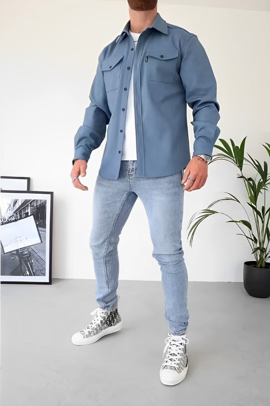 Chemise décontractée en coton doux pour homme 13