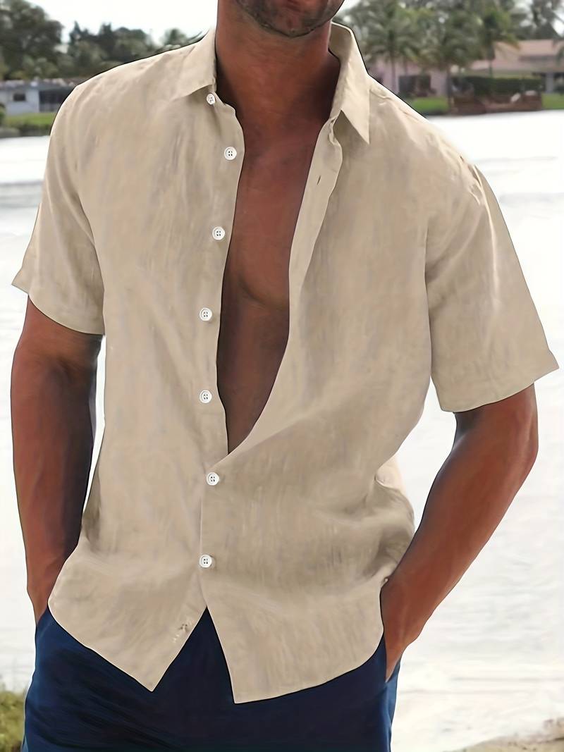Chemise décontractée en coton manche courte homme 9