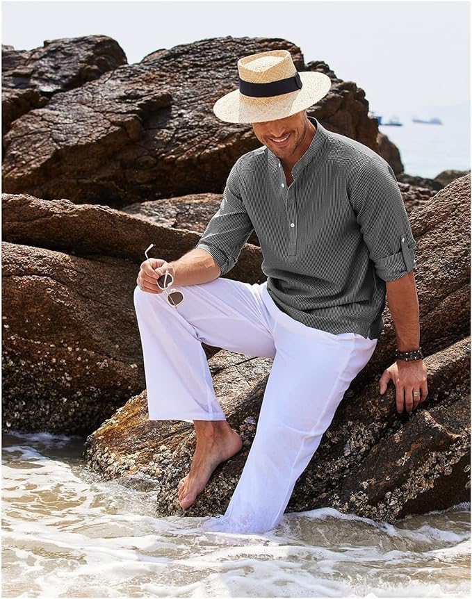 Chemise décontractée en coton pour homme coupe moderne 2