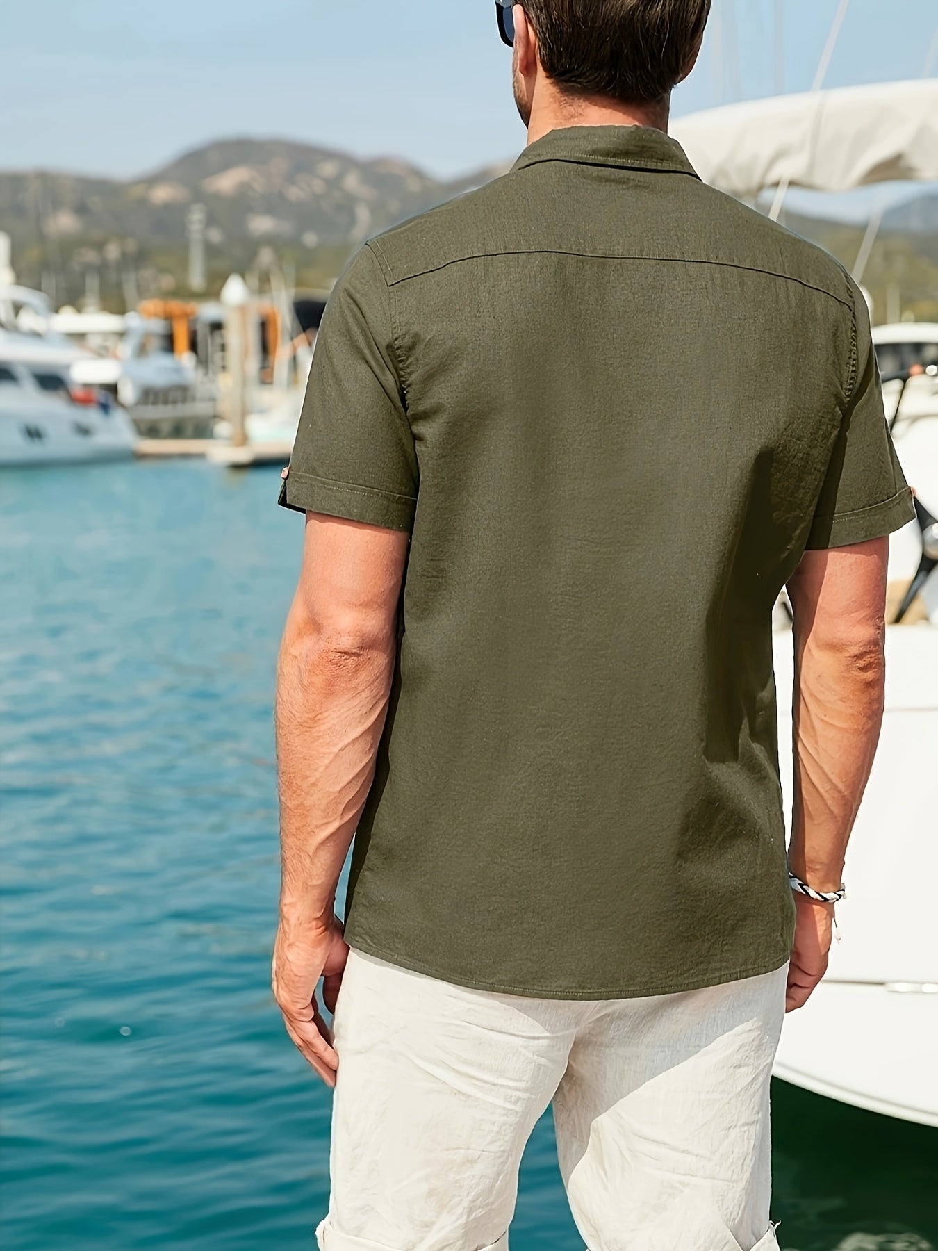 Chemise décontractée légère en coton pour homme à manches courtes 3