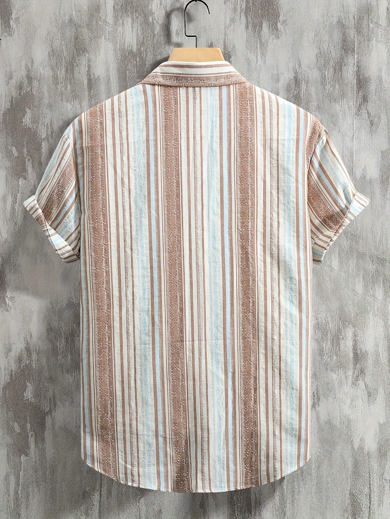Chemise en coton homme à manches courtes avec rayures 4