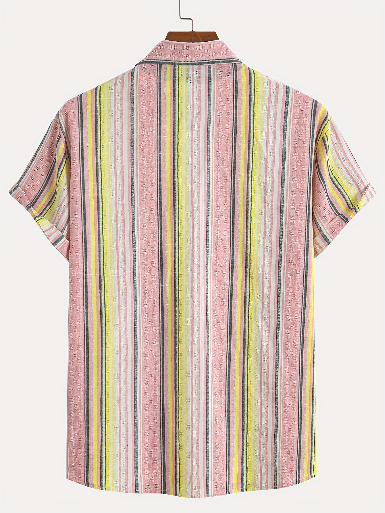 Chemise en coton homme à manches courtes avec rayures 5