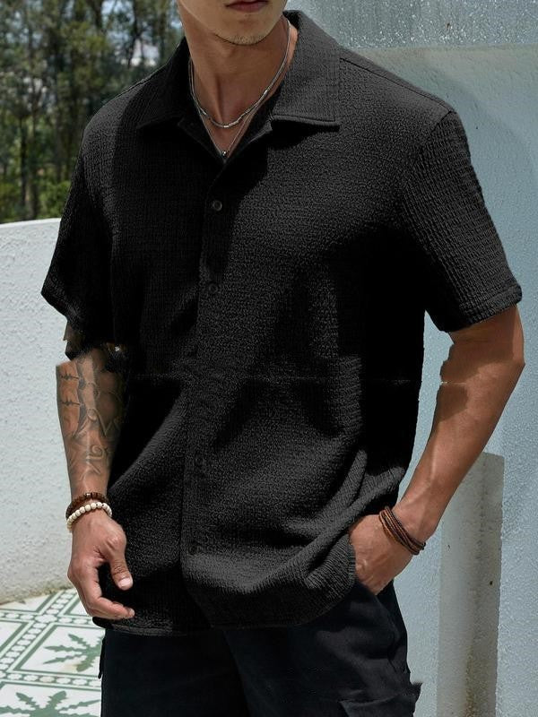 Chemise en coton homme à manches courtes élégante 4