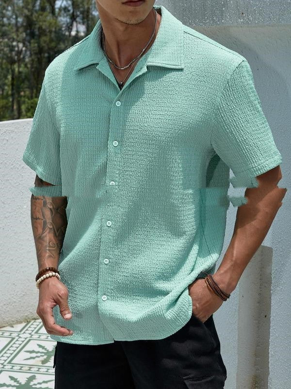 Chemise en coton homme à manches courtes élégante 8