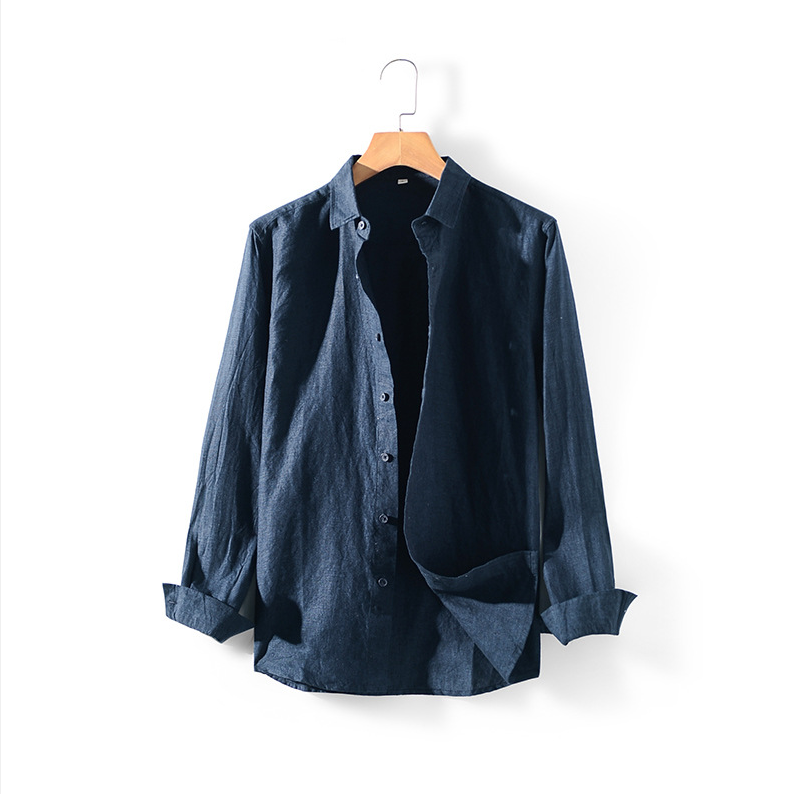 Chemise en coton homme à manches longues avec col classique 2