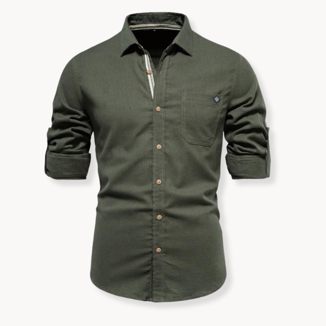 Chemise en coton homme à manches longues élégante 11