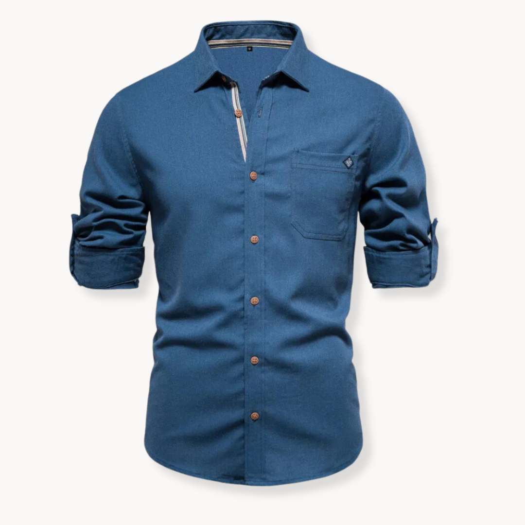 Chemise en coton homme à manches longues élégante 3
