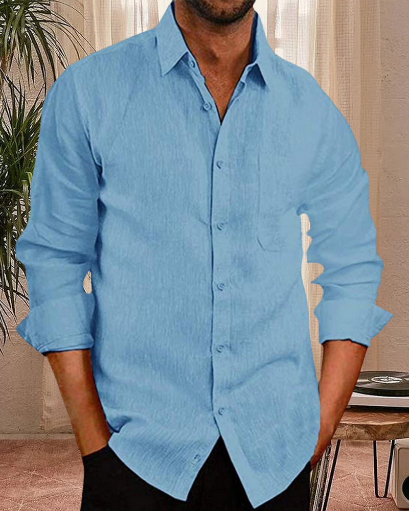 Chemise en coton homme à manches longues élégante 4