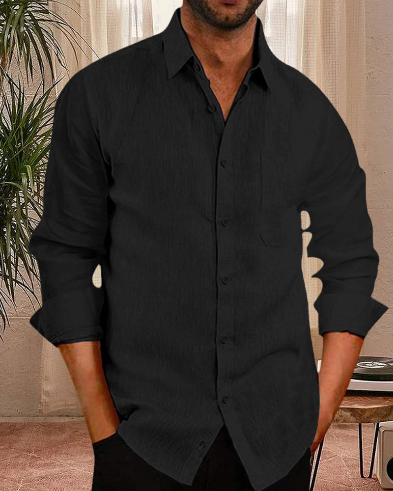 Chemise en coton homme à manches longues élégante 5