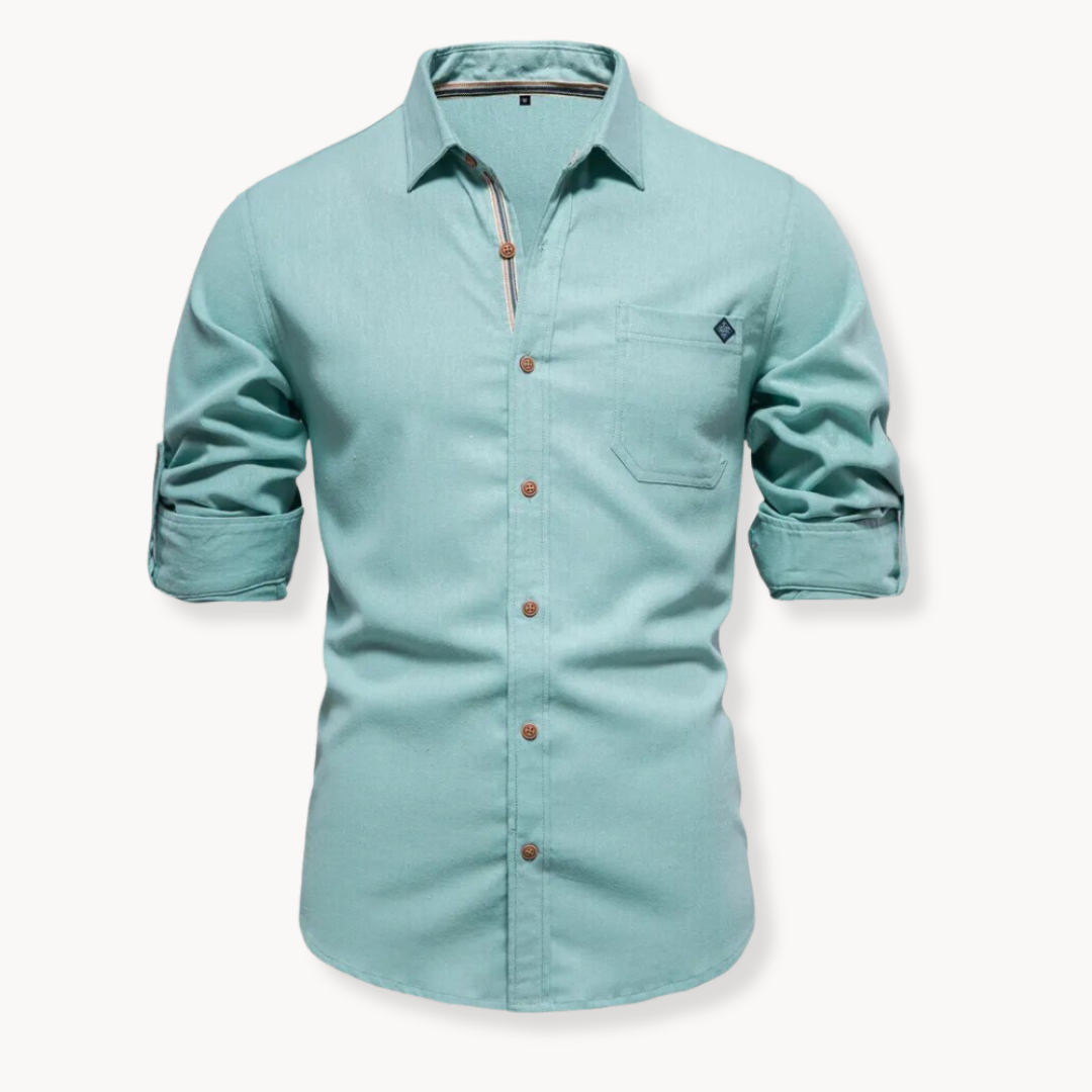 Chemise en coton homme à manches longues élégante 5