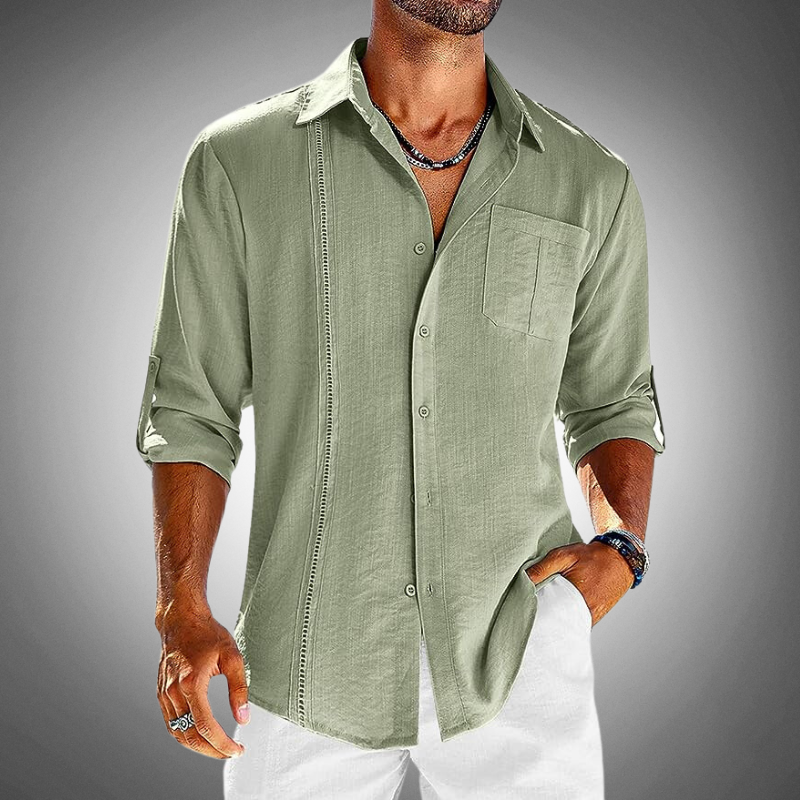 Chemise en coton homme classique à boutons 4