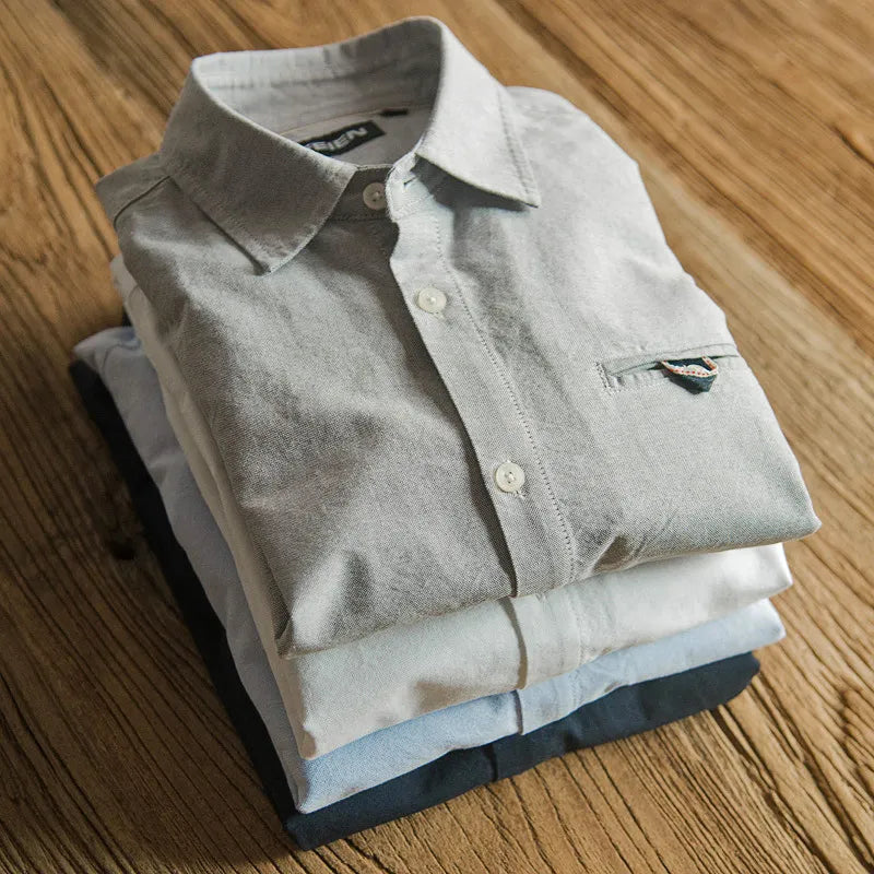 Chemise en coton homme classique avec patch 6