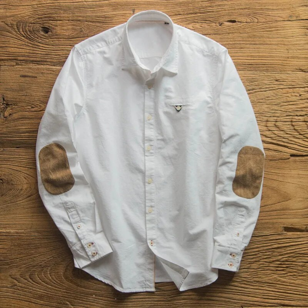 Chemise en coton homme classique avec patch 9