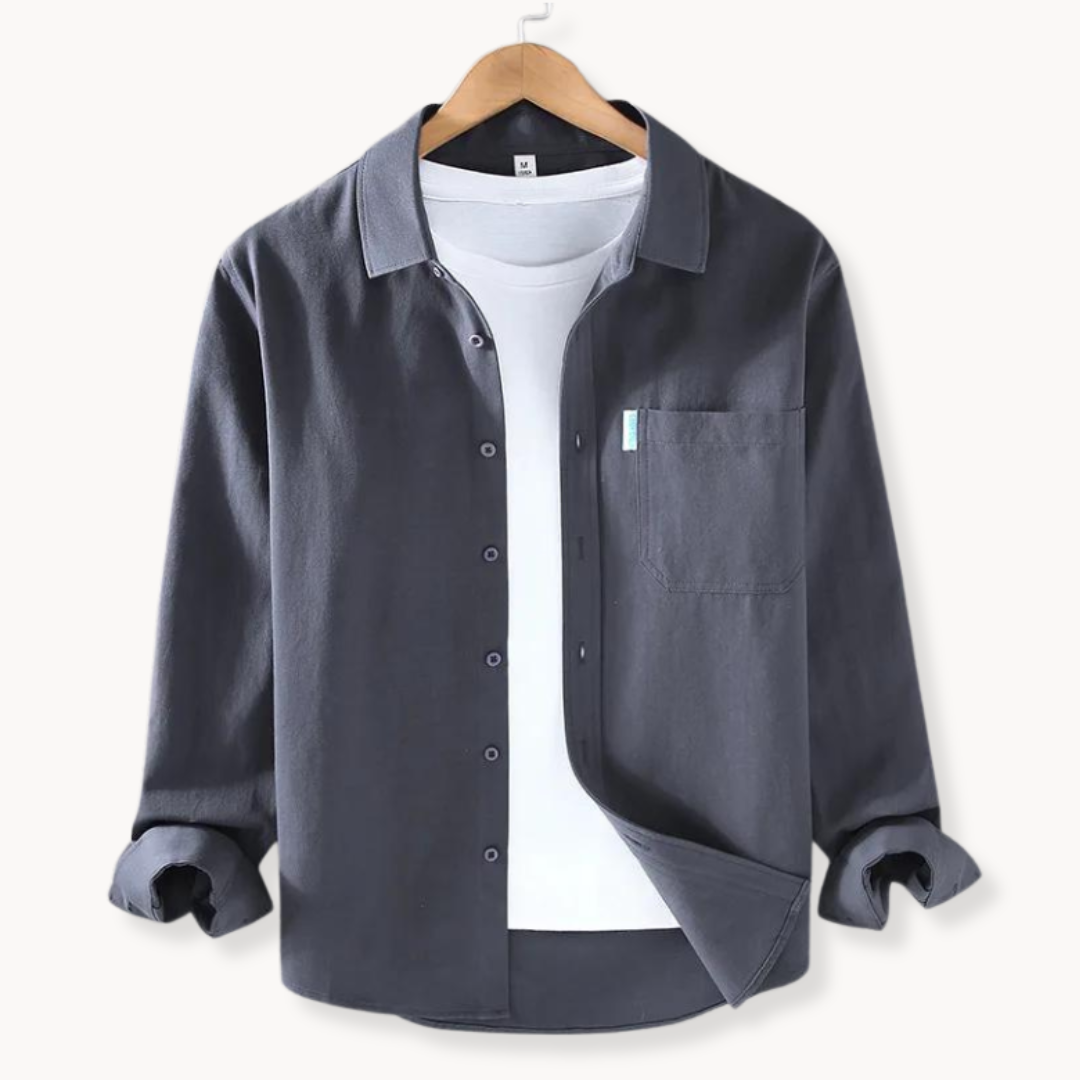 Chemise en coton homme élégante à manches longues 8