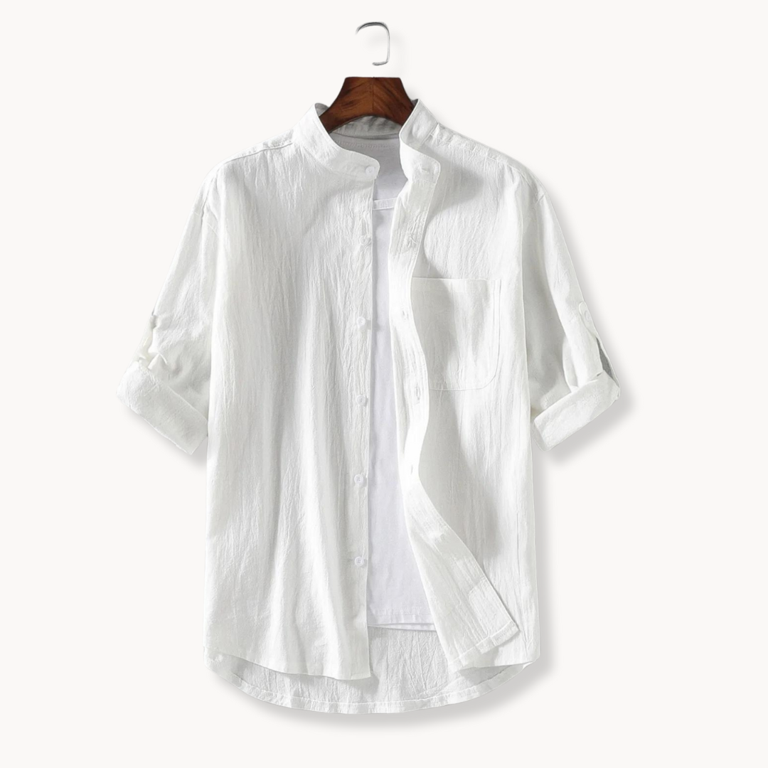Chemise en coton homme élégante avec col mandarin 5