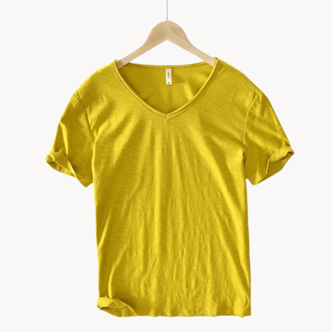Chemise en coton premium homme à col en V 12