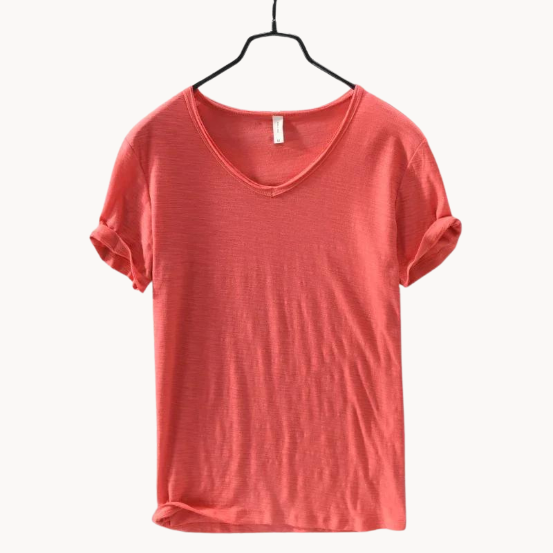 Chemise en coton premium homme à col en V 6