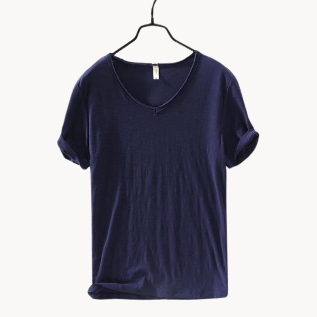 Chemise en coton premium homme à col en V 7