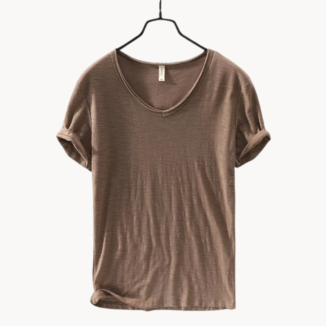 Chemise en coton premium homme à col en V 8
