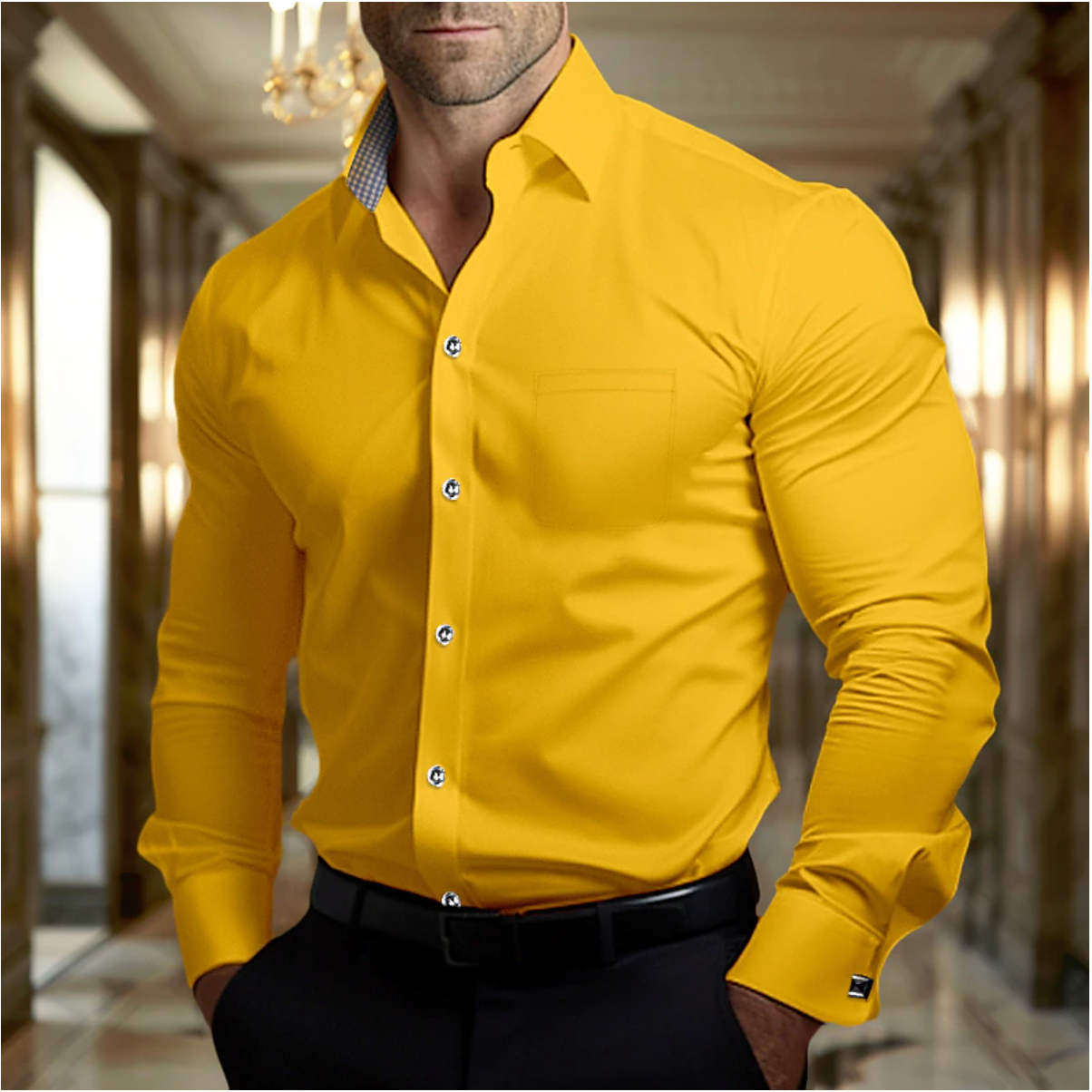 Chemise en coton respirant homme élégante pour toutes occasions 4