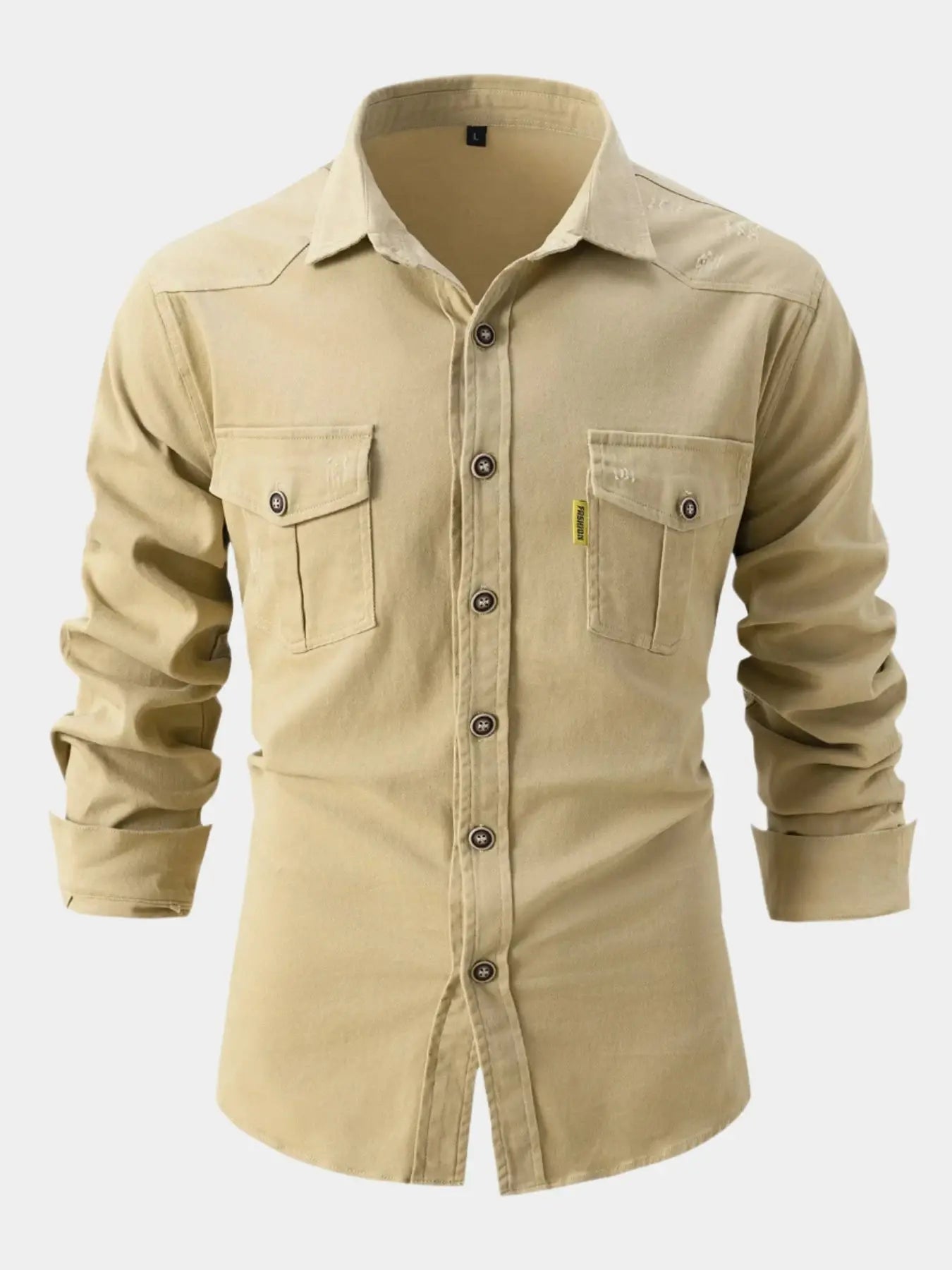 Chemise en denim homme décontractée à manches longues 2