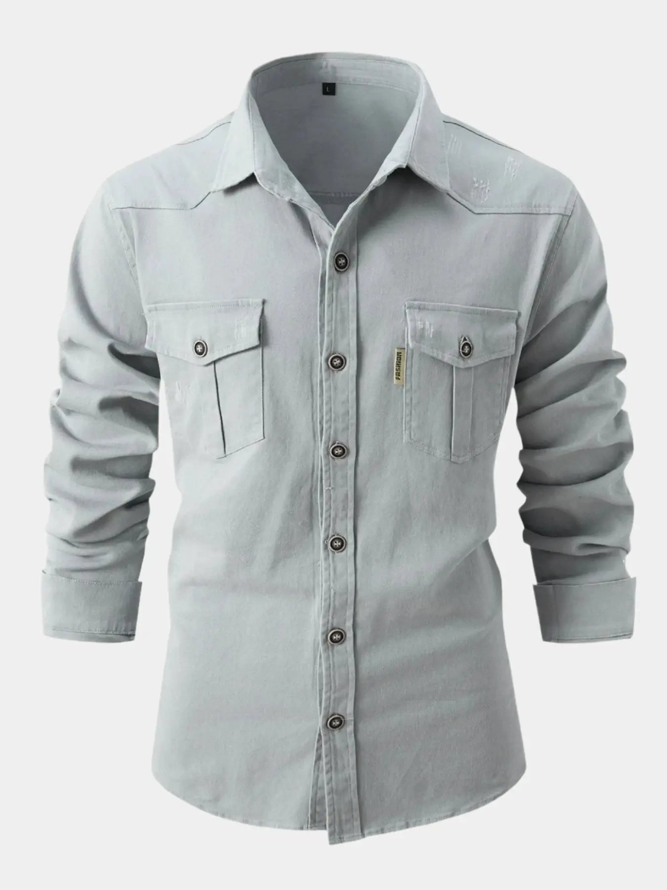 Chemise en denim homme décontractée à manches longues 3