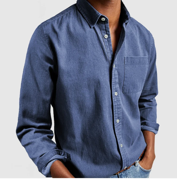 Chemise en denim homme décontractée en coton doux 2