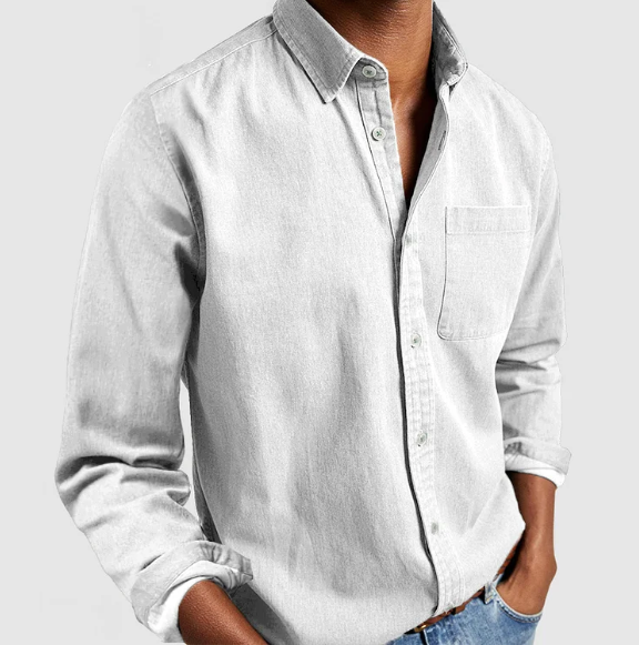 Chemise en denim homme décontractée en coton doux 3