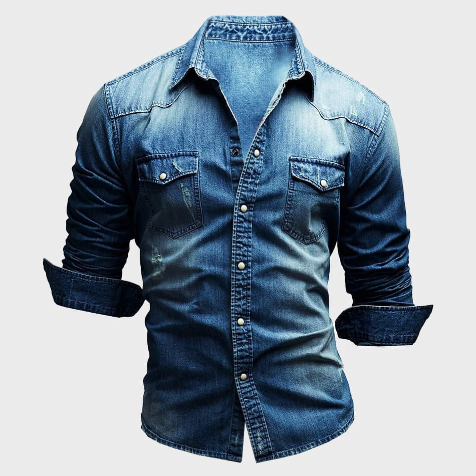 Chemise en denim homme style vintage décontracté 3